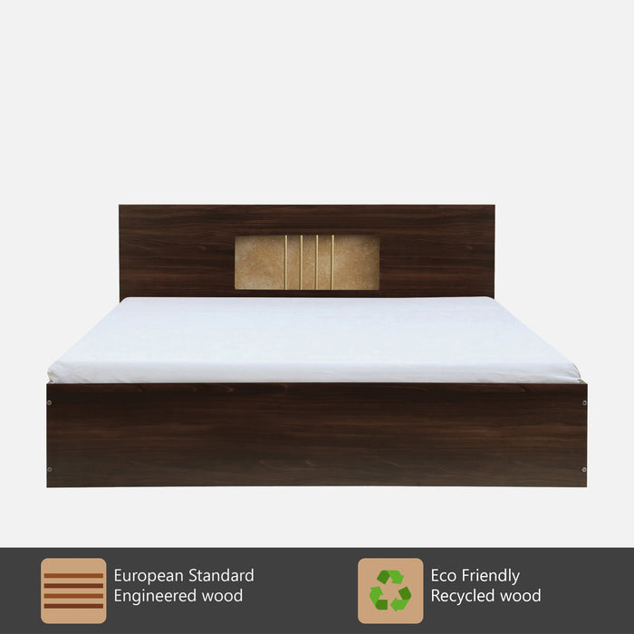 KYOTO King Size Bed With Storage In Dark Maple Colour