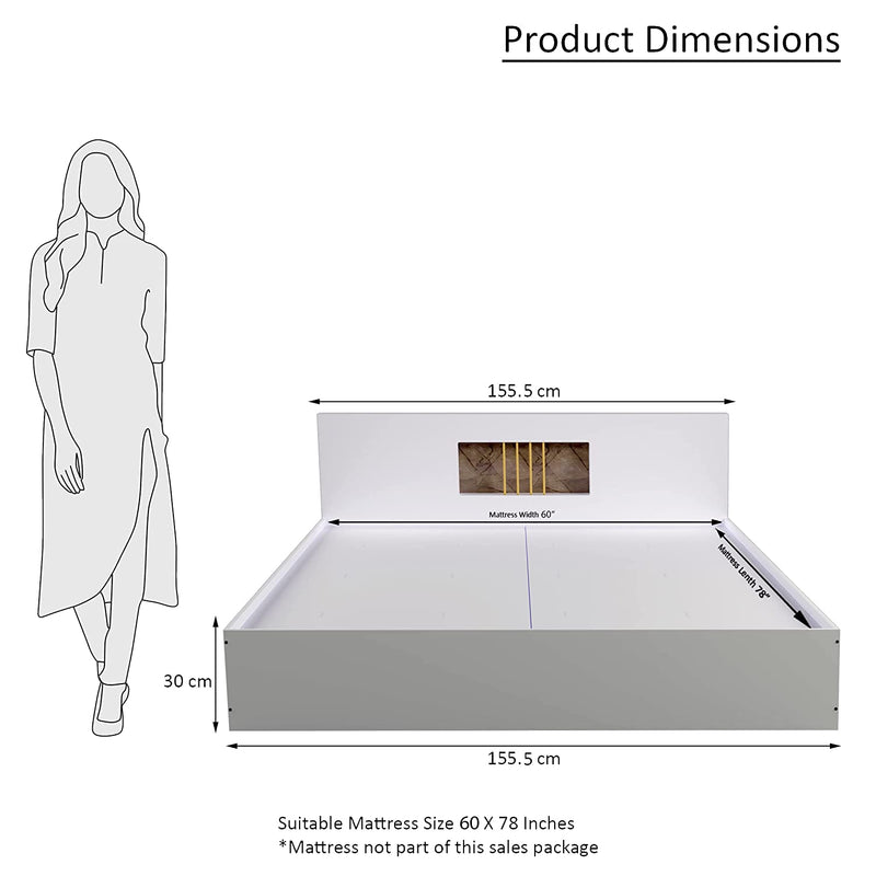 Kyoto Engineered Wood Double Bed