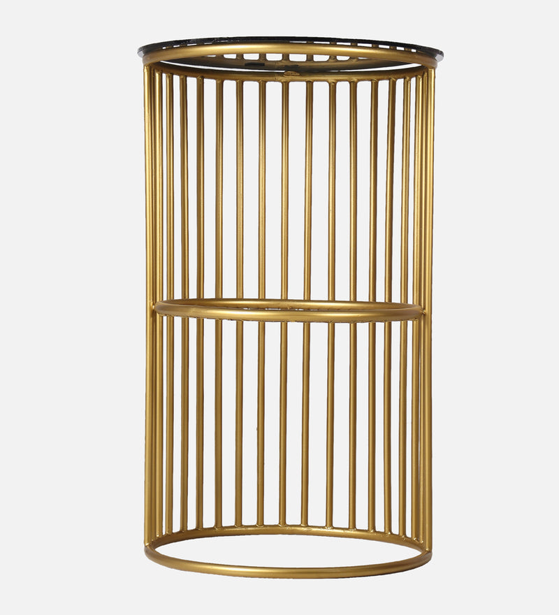 Lucca Iron Side Table In Golden Colour