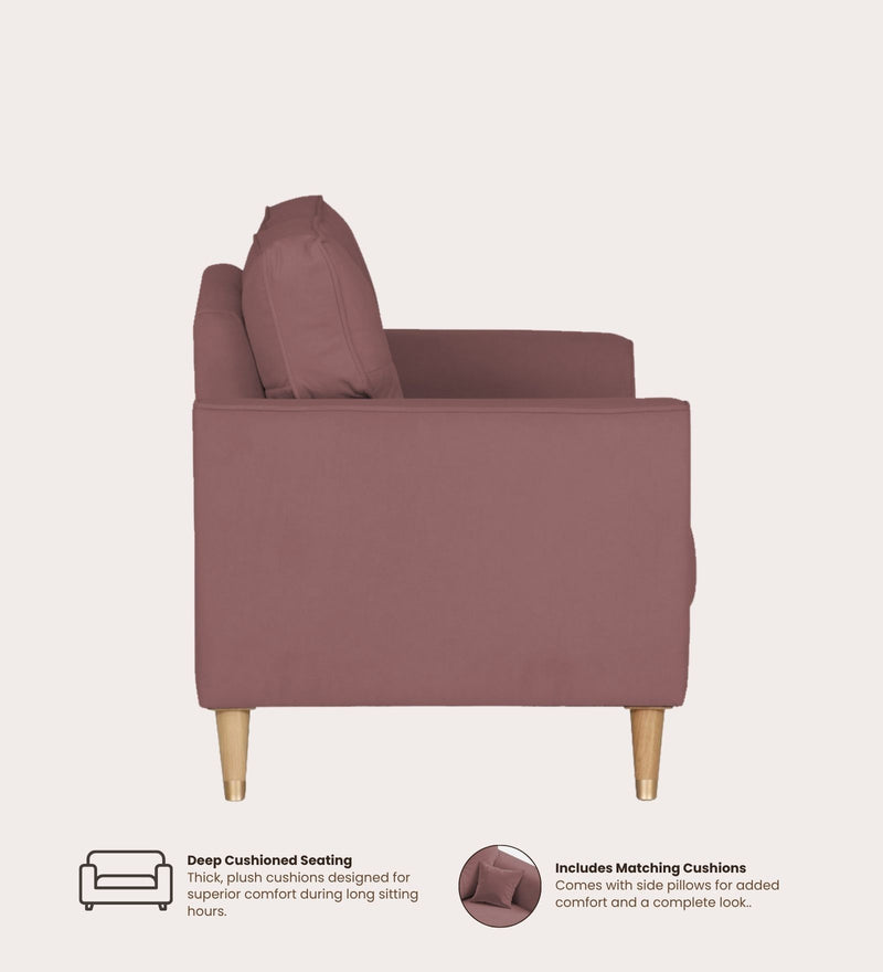 Opera Luxury Velvet Fabric 1 seater Sofa in Berry Wine Colour
