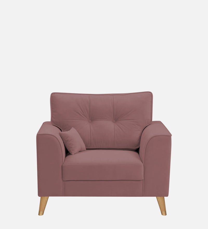 Opera Luxury Velvet Fabric 1 seater Sofa in Berry Wine Colour