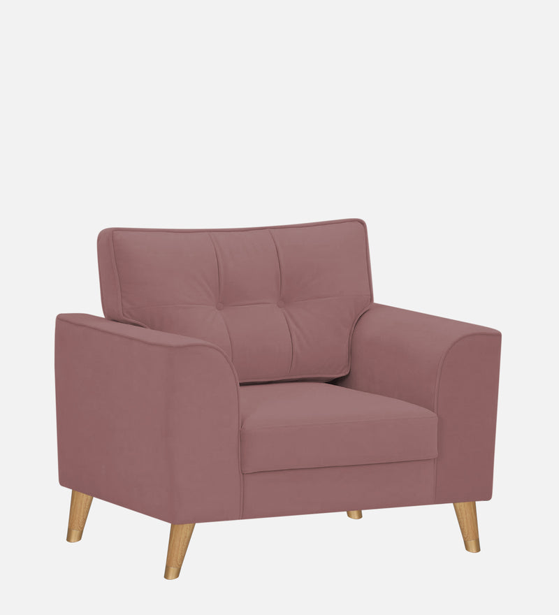 Opera Luxury Velvet Fabric 1 seater Sofa in Berry Wine Colour