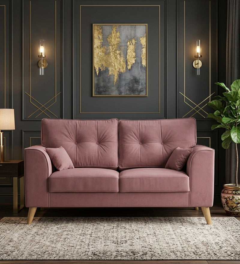 Opera Luxury Velvet Fabric 2 seater Sofa in Berry Wine Colour