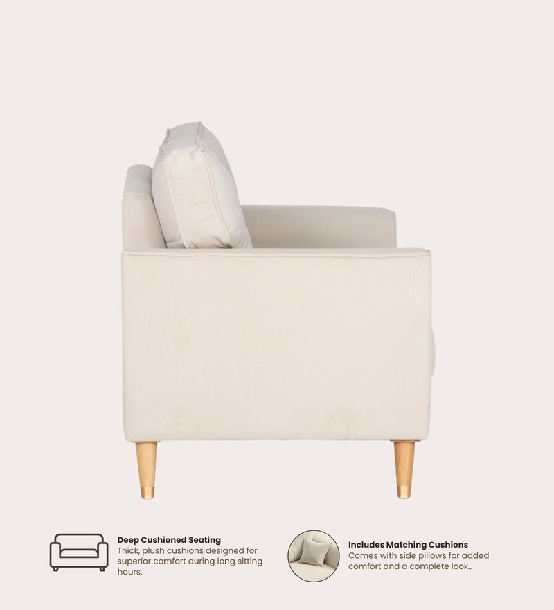 Opera Luxury Velvet Fabric 1 seater Sofa in Camel Beige Colour