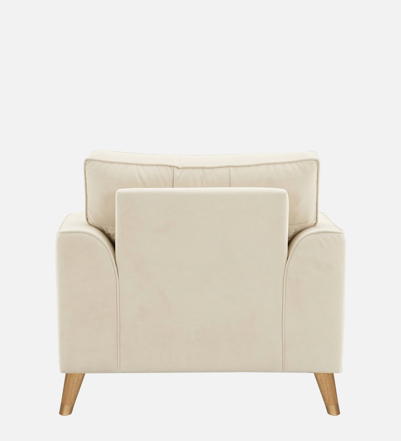 Opera Luxury Velvet Fabric 1 seater Sofa in Camel Beige Colour