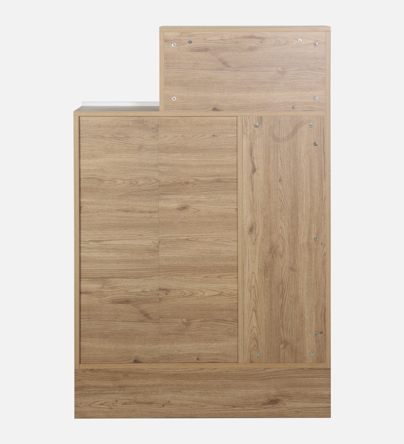 Opera Luxury Book Shelf In Light Walnut & Frosty White Colour