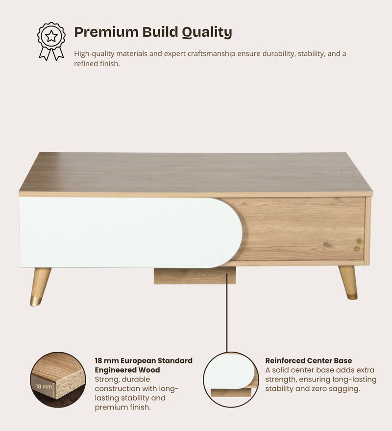 Opera Luxury Coffee Table In Light Walnut & Frosty White Colour