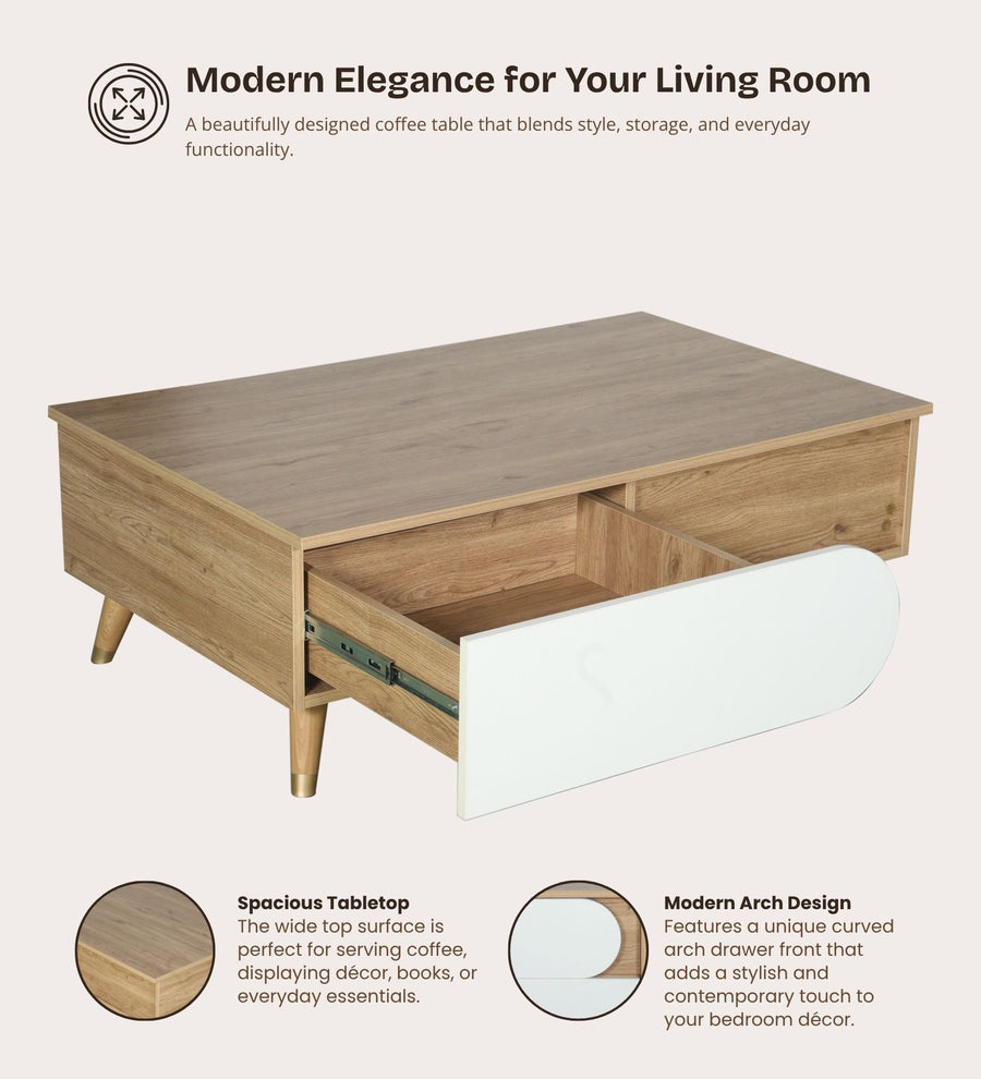 Opera Luxury Coffee Table In Light Walnut & Frosty White Colour