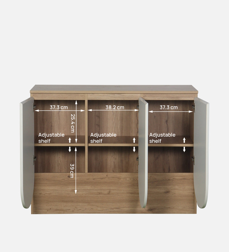 Opera Luxury Console Table In Light Walnut & Frosty White Colour