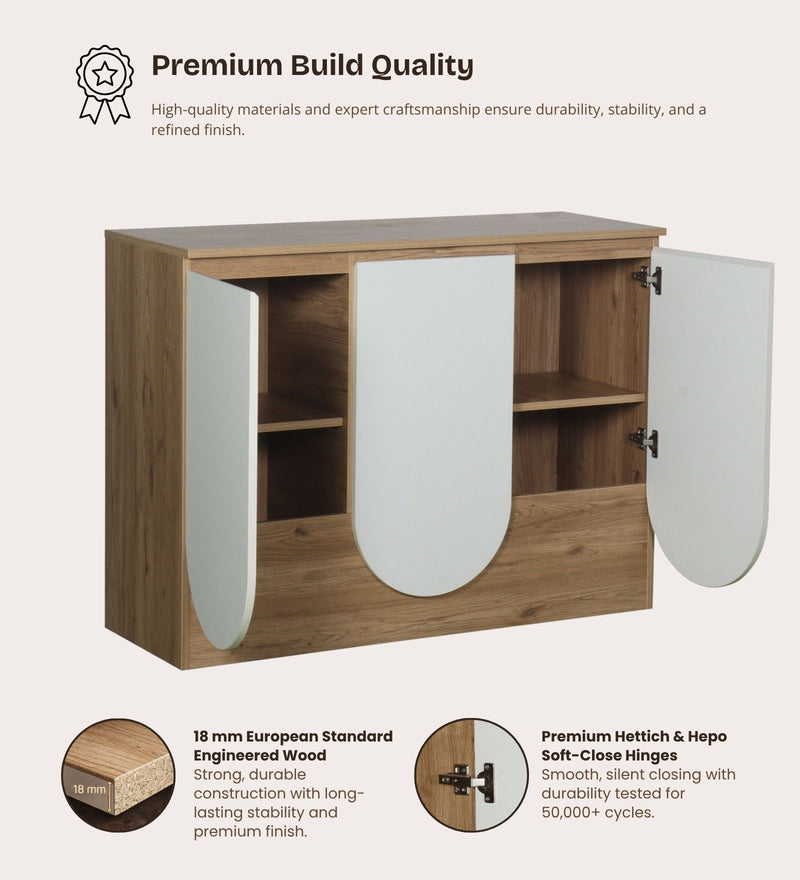 Opera Luxury Console Table In Light Walnut & Frosty White Colour