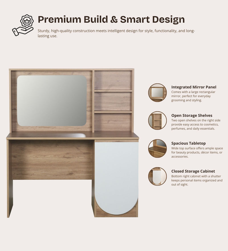 Opera Luxury Dresser In Light Walnut & Frosty White Colour