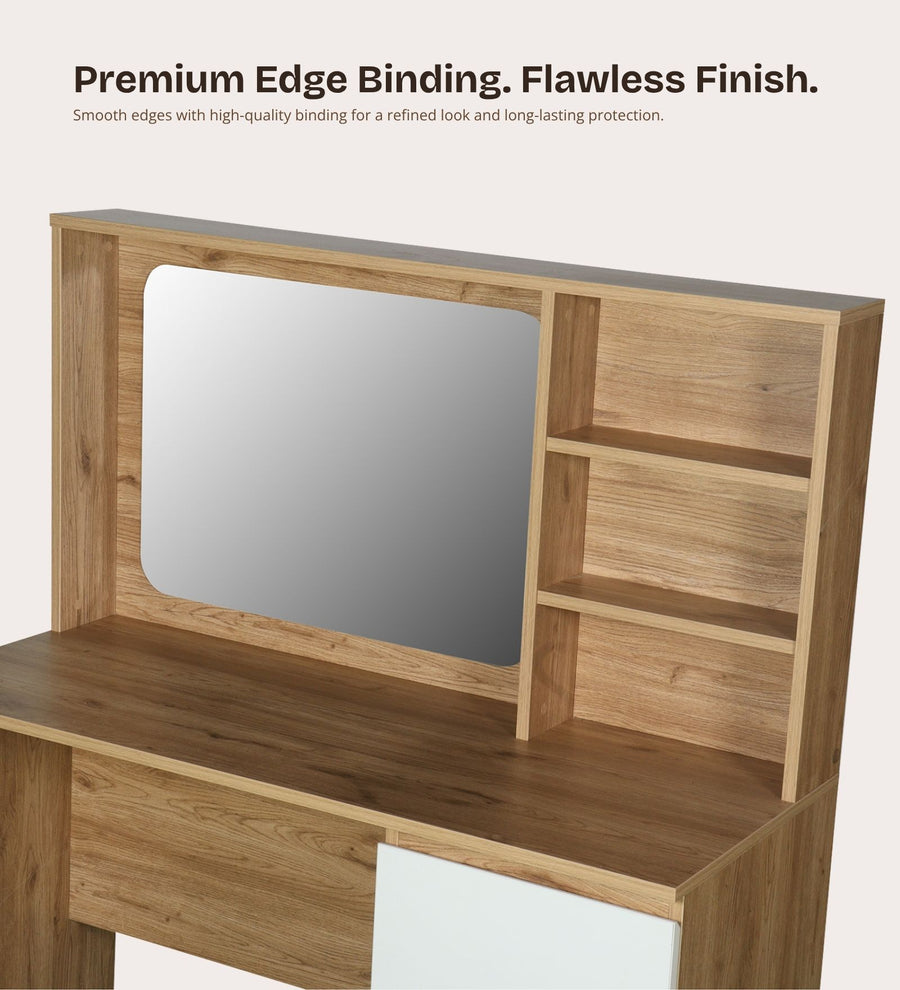 Opera Luxury Dresser In Light Walnut & Frosty White Colour