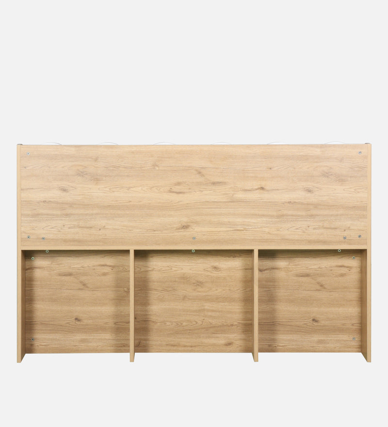 Opera Luxury Queen Size Bed With Headboard & Hydraulic Storage Bed In Light Walnut & Frosty White Colour
