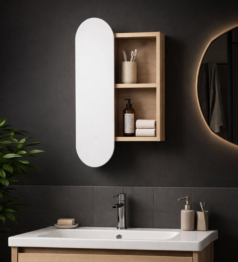 Opera Luxury Wall Shelf In Light Walnut & Frosty White Colour