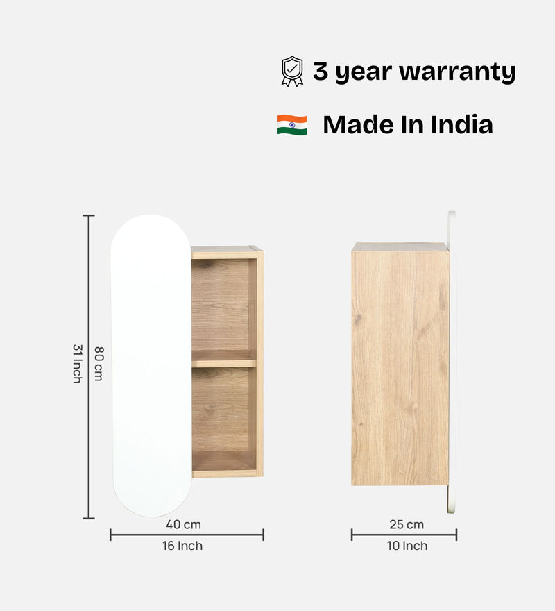 Opera Luxury Wall Shelf In Light Walnut & Frosty White Colour