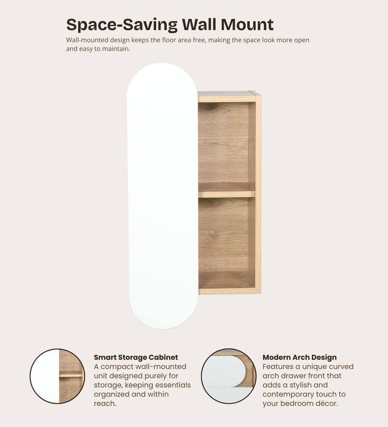 Opera Luxury Wall Shelf In Light Walnut & Frosty White Colour