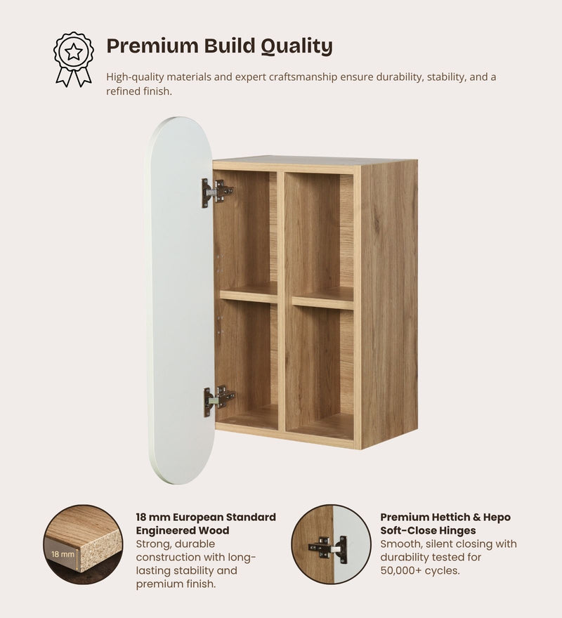 Opera Luxury Wall Shelf In Light Walnut & Frosty White Colour