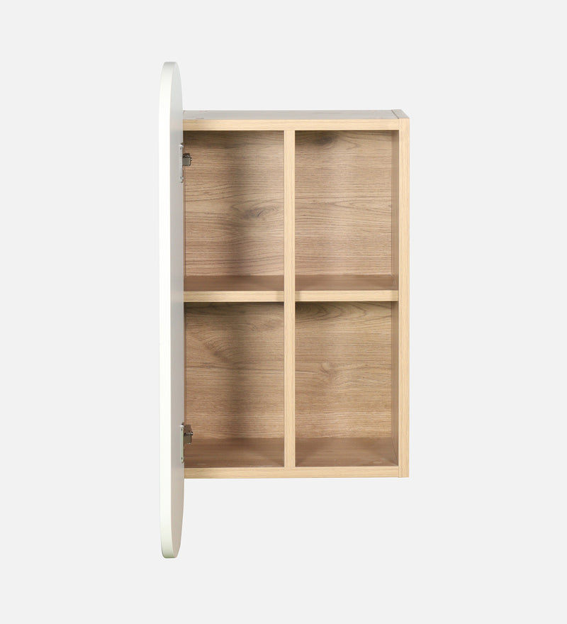 Opera Luxury Wall Shelf In Light Walnut & Frosty White Colour