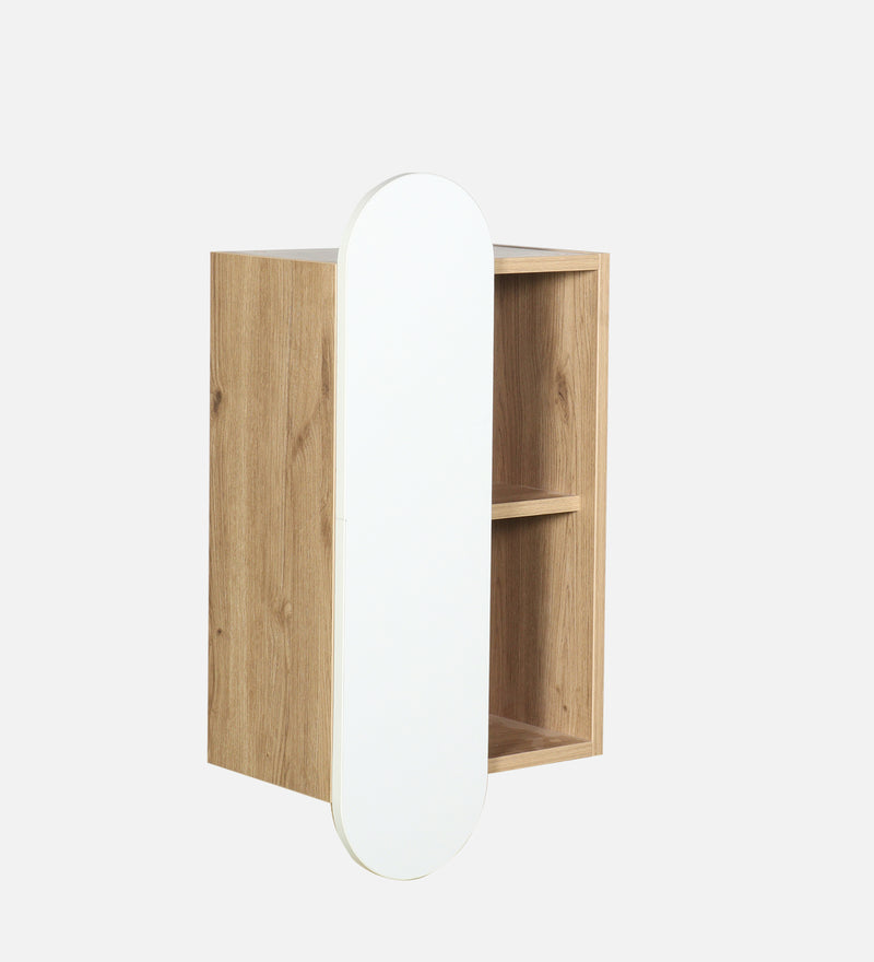 Opera Luxury Wall Shelf In Light Walnut & Frosty White Colour