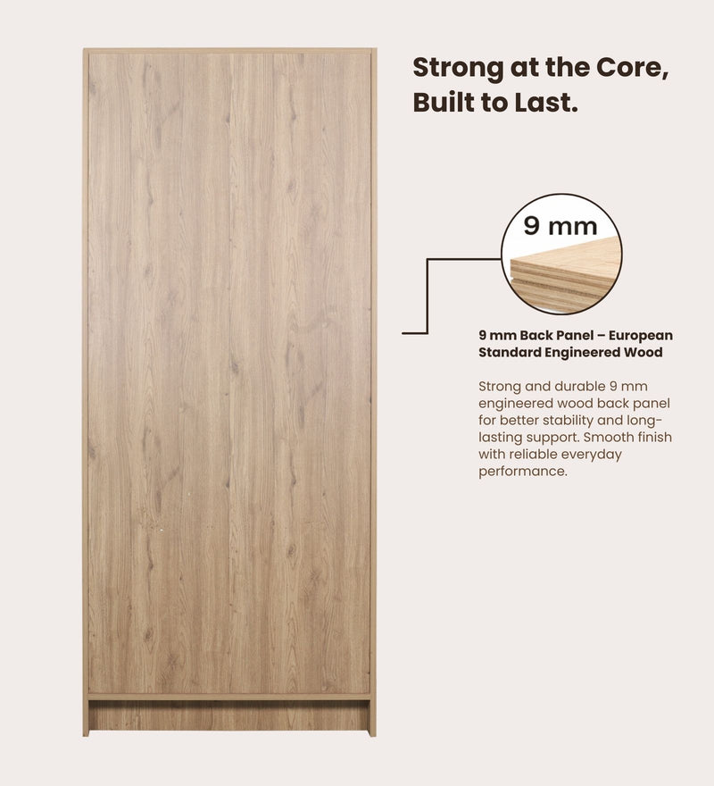 Opera Luxury 2 Door Wardrobe With Hidden Storage & Locker In Light Walnut & Frosty White Colour