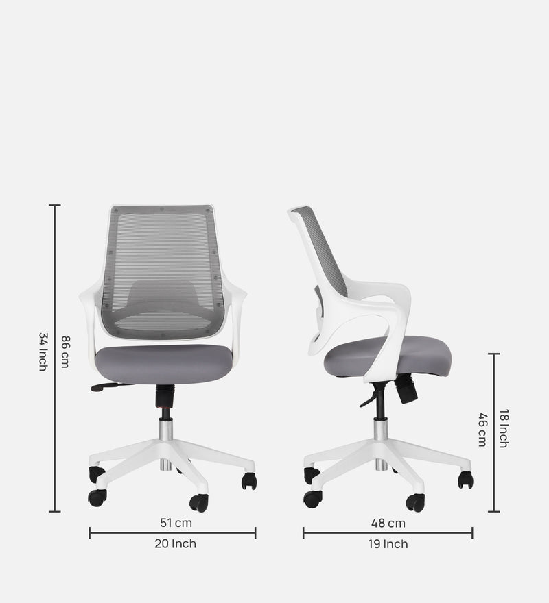 Opera Luxury Medium Back Office Chair In White Color
