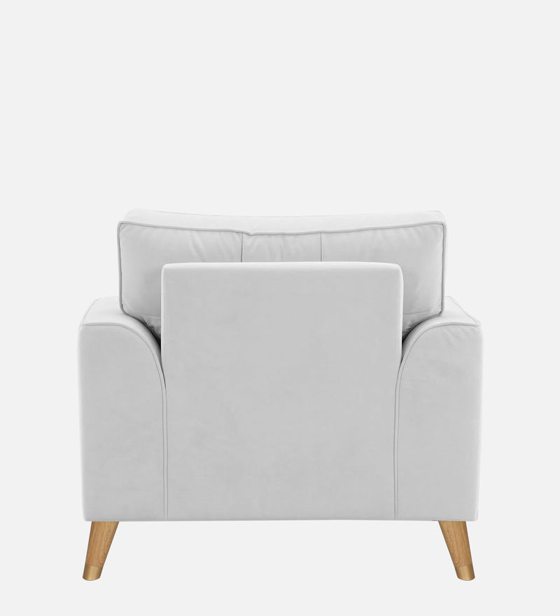 Opera Luxury Velvet Fabric 1 seater Sofa in Grey Colour