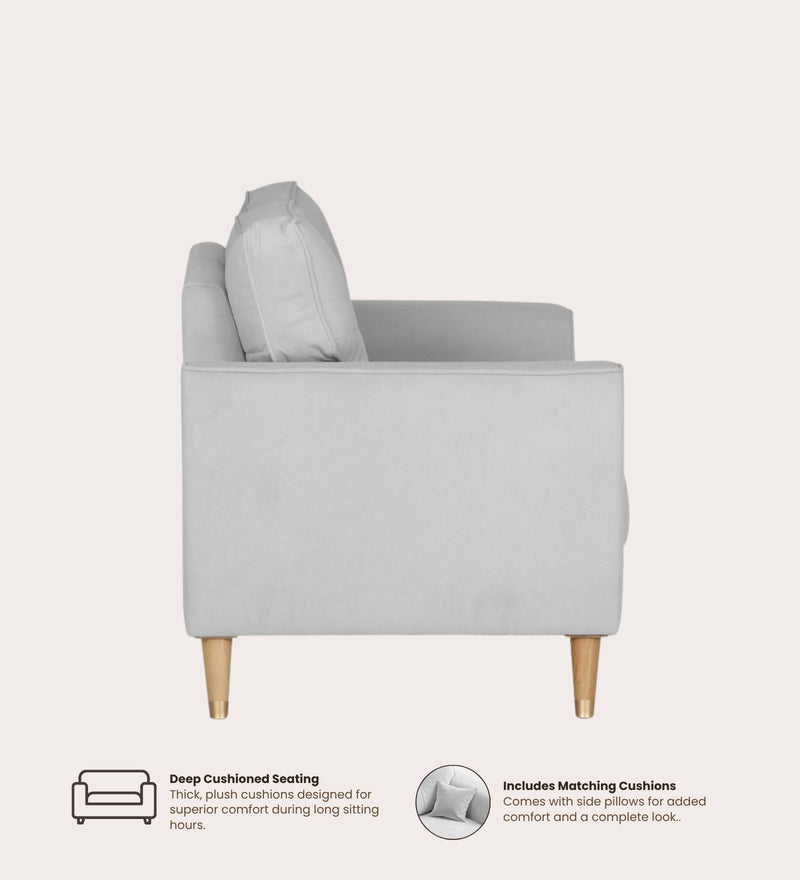 Opera Luxury Velvet Fabric 1 seater Sofa in Grey Colour