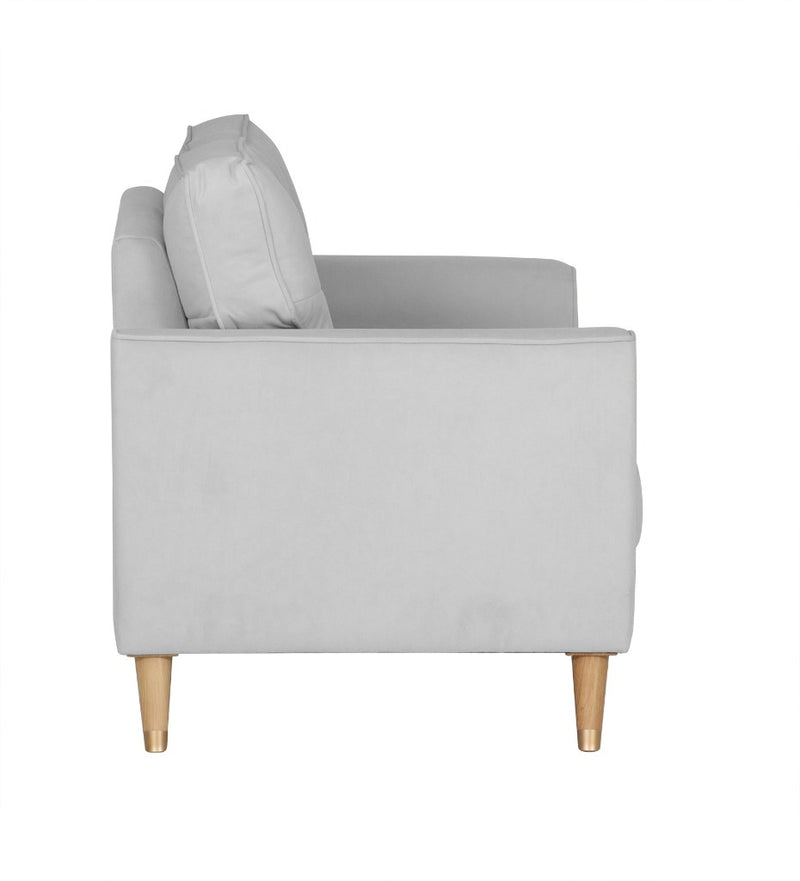 Opera Luxury Velvet Fabric 1 seater Sofa in Grey Colour
