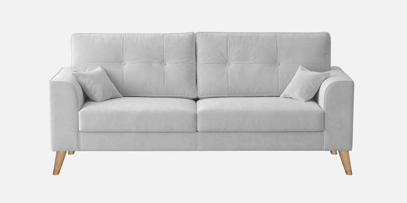 Opera Luxury Velvet Fabric 3 seater Sofa in Grey Colour