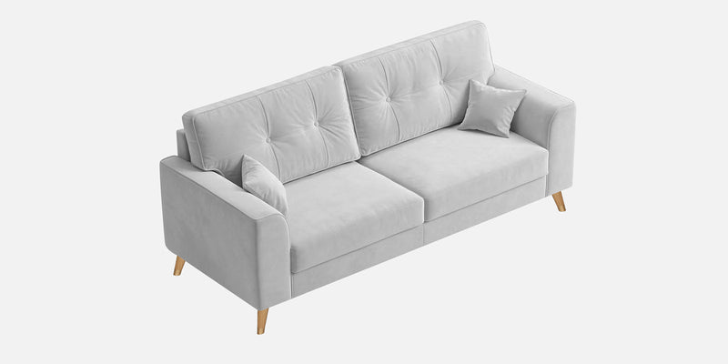 Opera Luxury Velvet Fabric 3 seater Sofa in Grey Colour