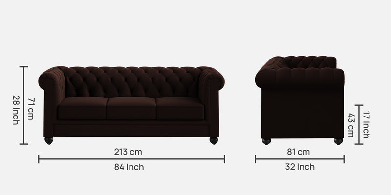 Manchester Fabric 3 Seater Sofa
