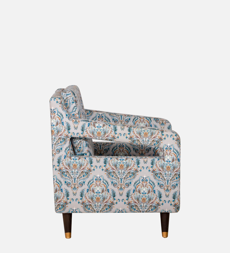 Mario fabric Wing Chair In Blue Floral Color