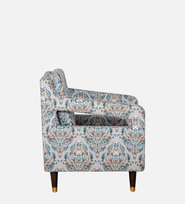 Mario fabric Wing Chair In Blue Floral Color