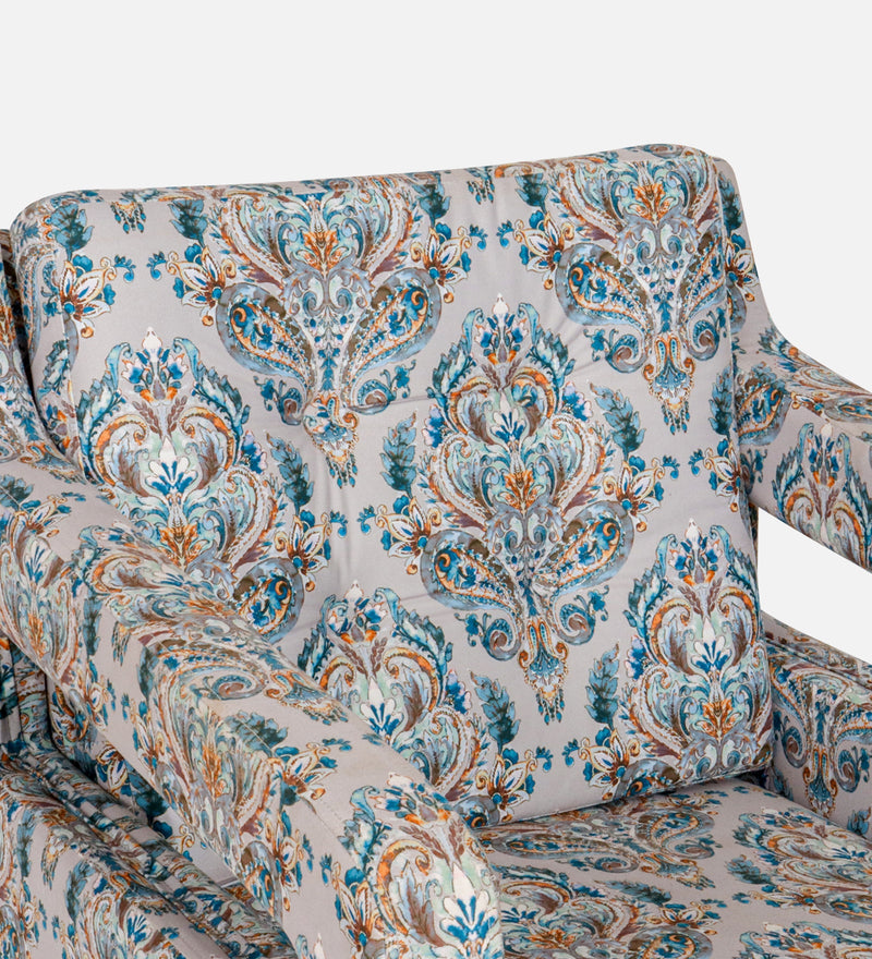 Mario fabric Wing Chair In Blue Floral Color