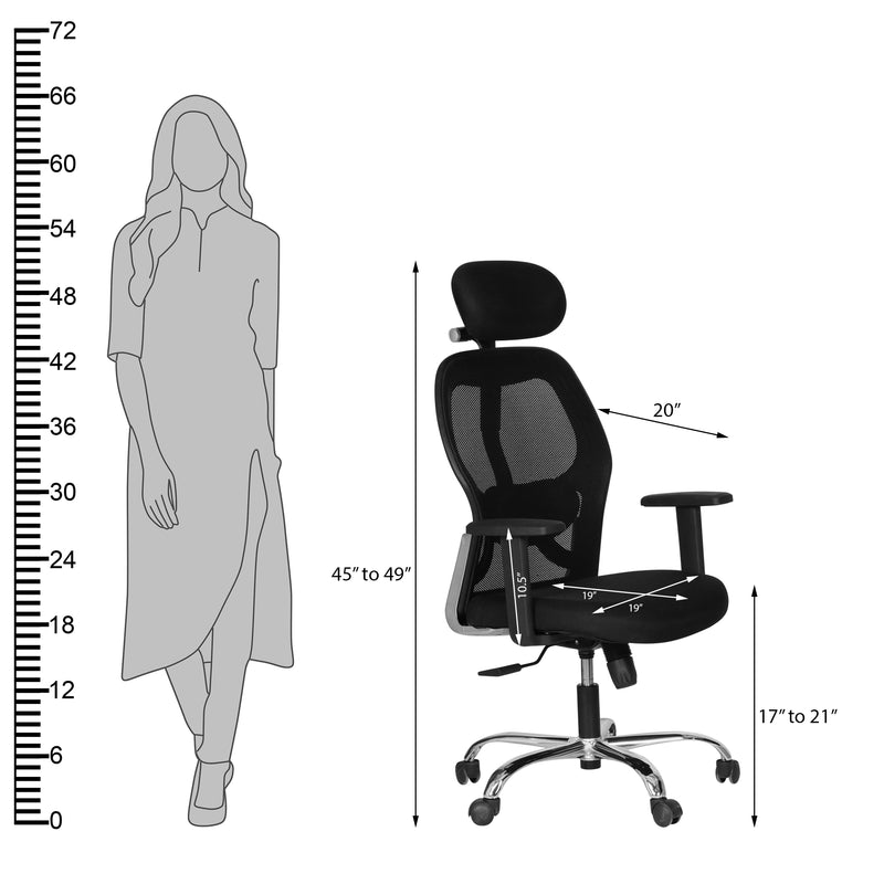 Matrix Torin High Back Office Chair In Black Colour