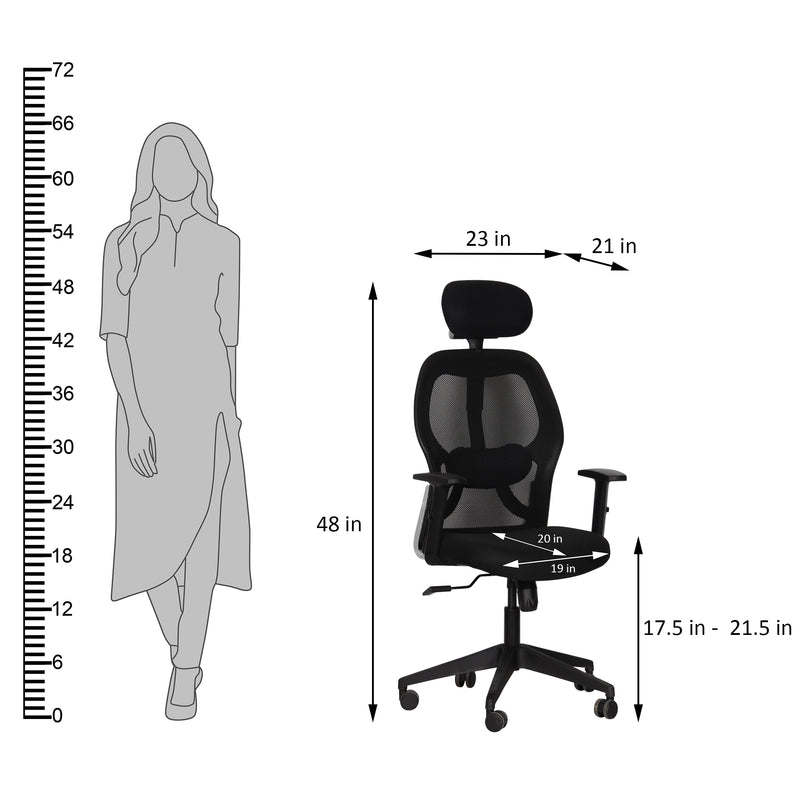 Matrix Evolve High Back Office Chair In Black Colour