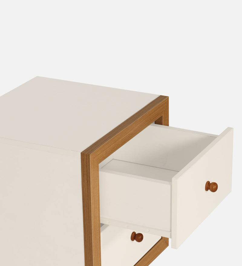 Matrix BedSide Table Urban Teak & Frosty White Colour