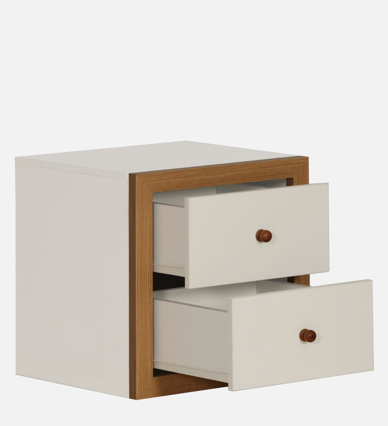 Matrix BedSide Table Urban Teak & Frosty White Colour