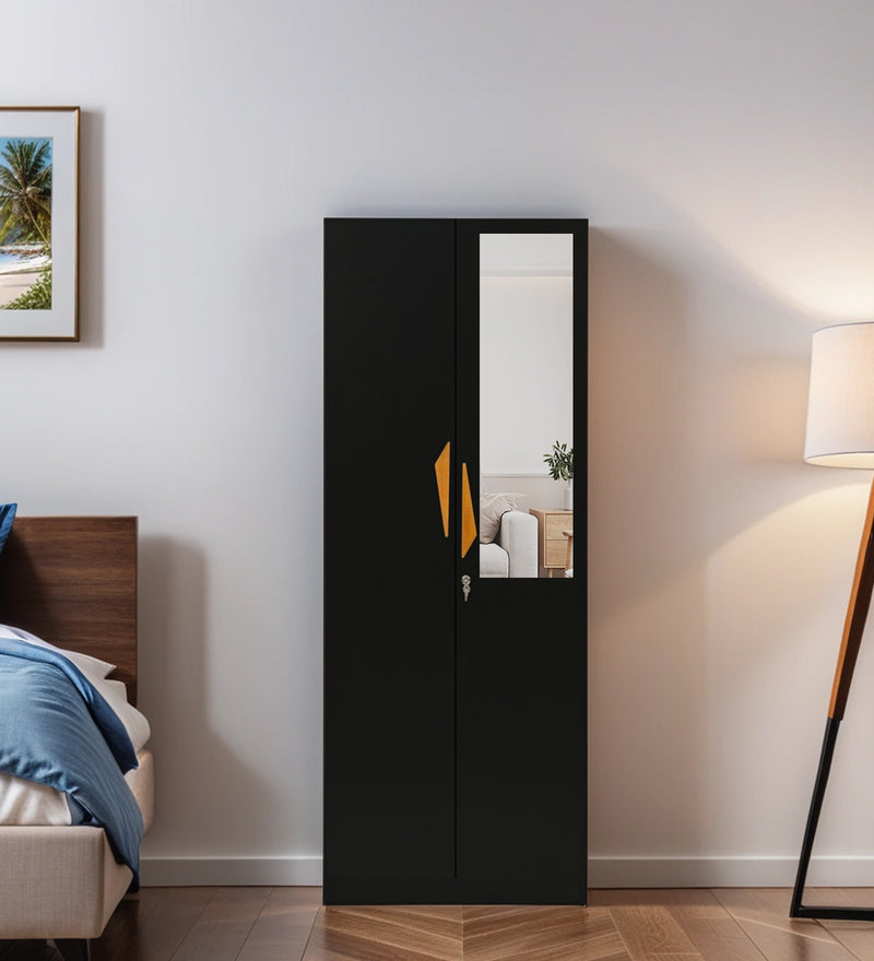 Maya 2 Door Wardrobe With Mirror In Black Wenge Colour