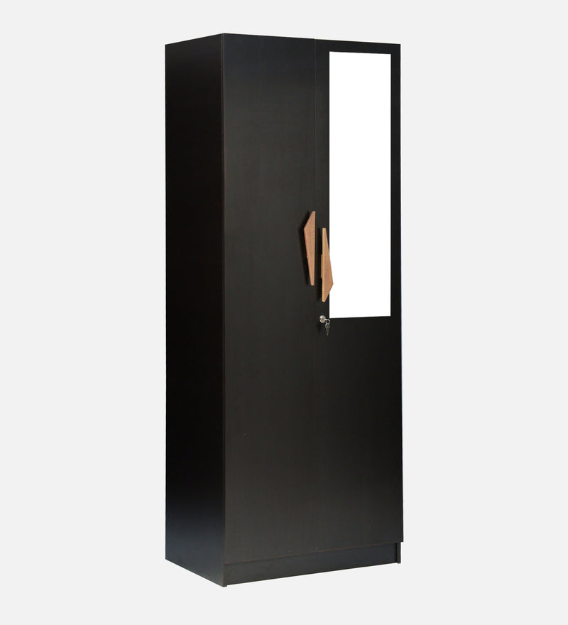 Maya 2 Door Wardrobe With Mirror In Black Wenge Colour