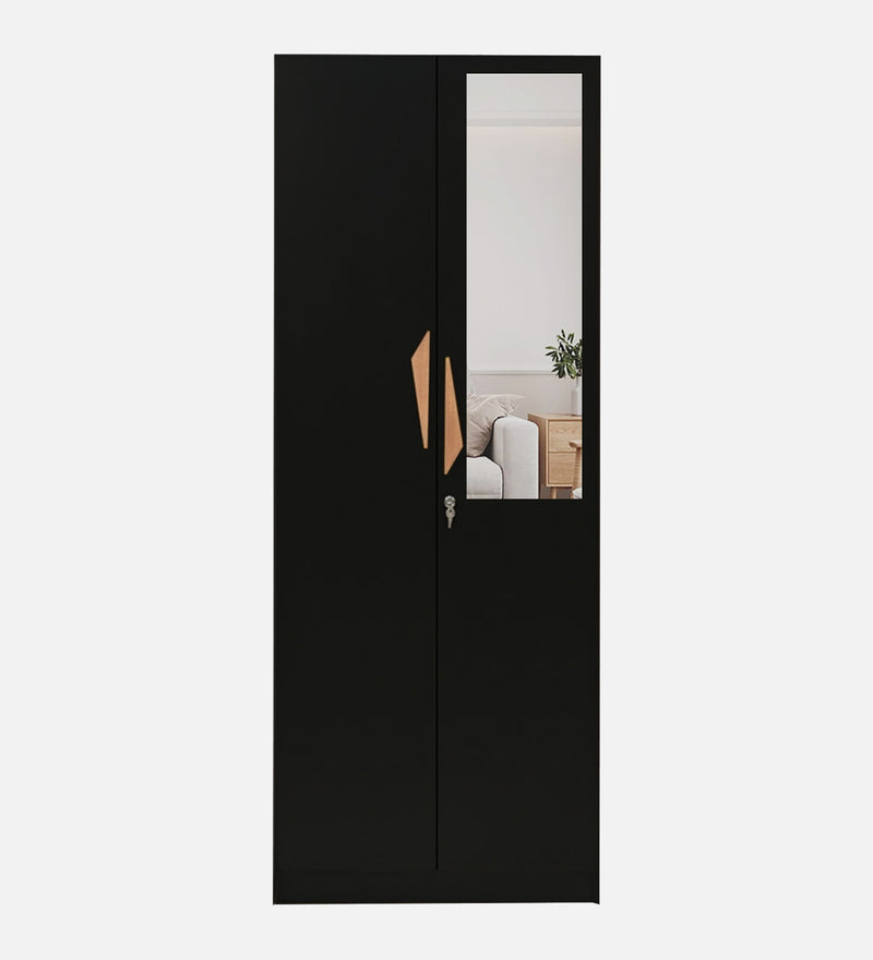 Maya 2 Door Wardrobe With Mirror In Black Wenge Colour