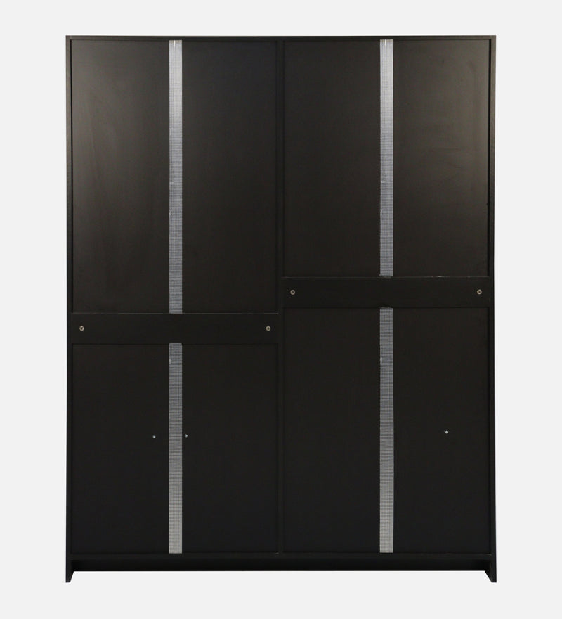 Maya 4 Door Wardrobe With Mirror In Black Wenge Colour