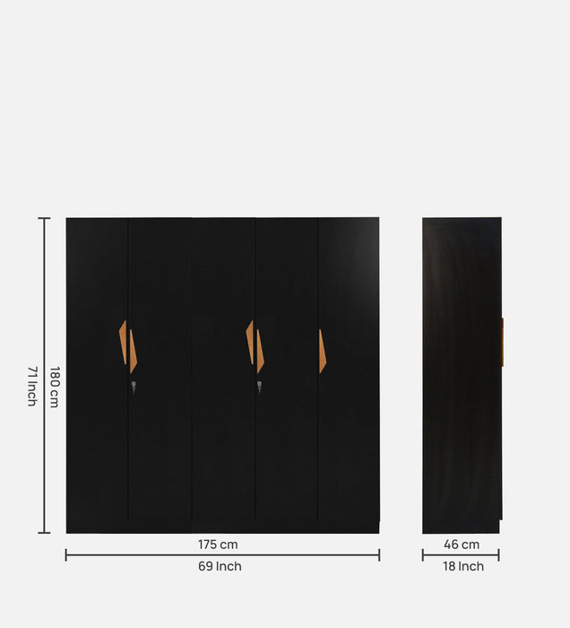 Maya 5 Door Wardrobe In Black Wenge Colour