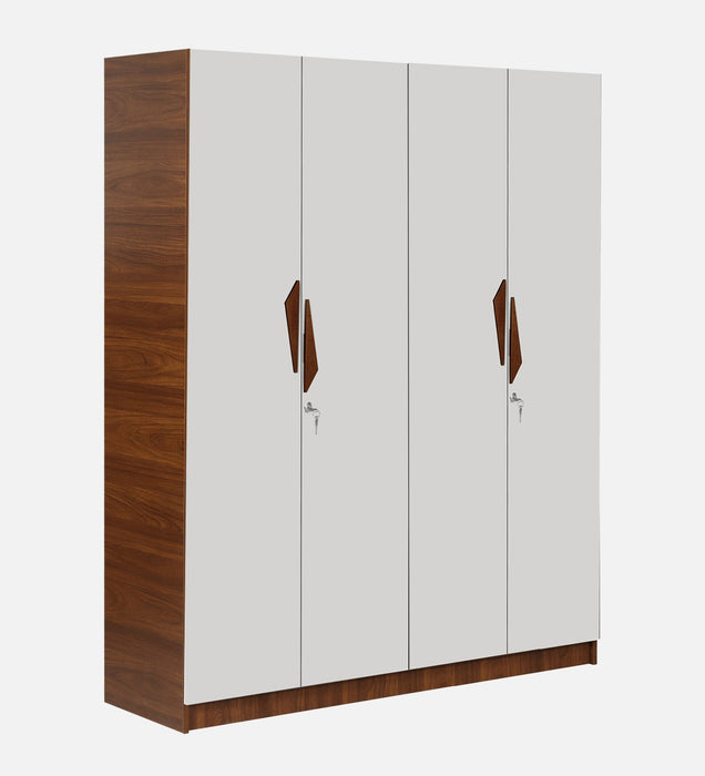 Maya 4 Door Wardrobe In Teak & White Colour