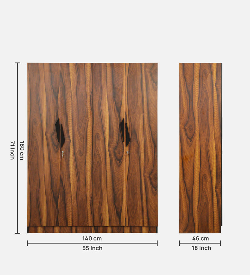 Maya 4 Door Wardrobe In Vintage Sheesham Colour