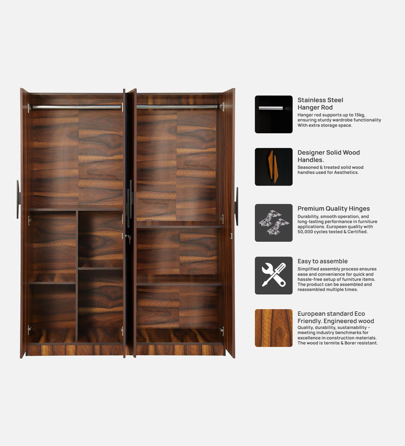 Maya 4 Door Wardrobe In Vintage Sheesham Colour