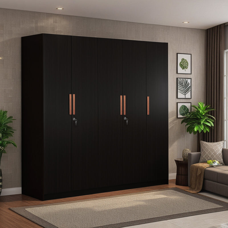 Revamp Your Bedroom with the Trevi Mustang 5 Door Wardrobe in Black Wenge Colour