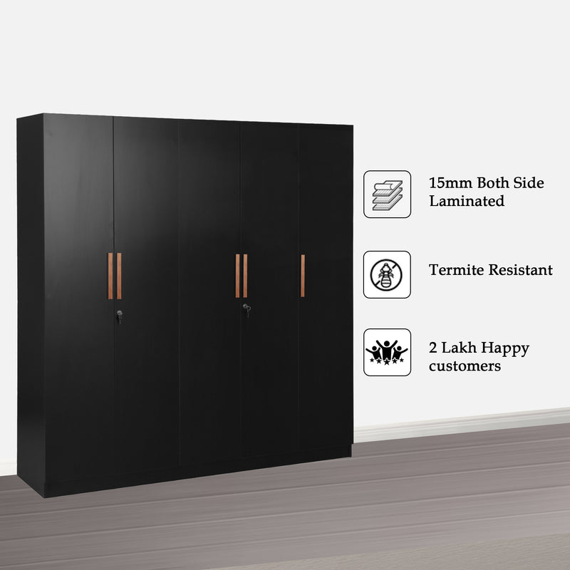Revamp Your Bedroom with the Trevi Mustang 5 Door Wardrobe in Black Wenge Colour