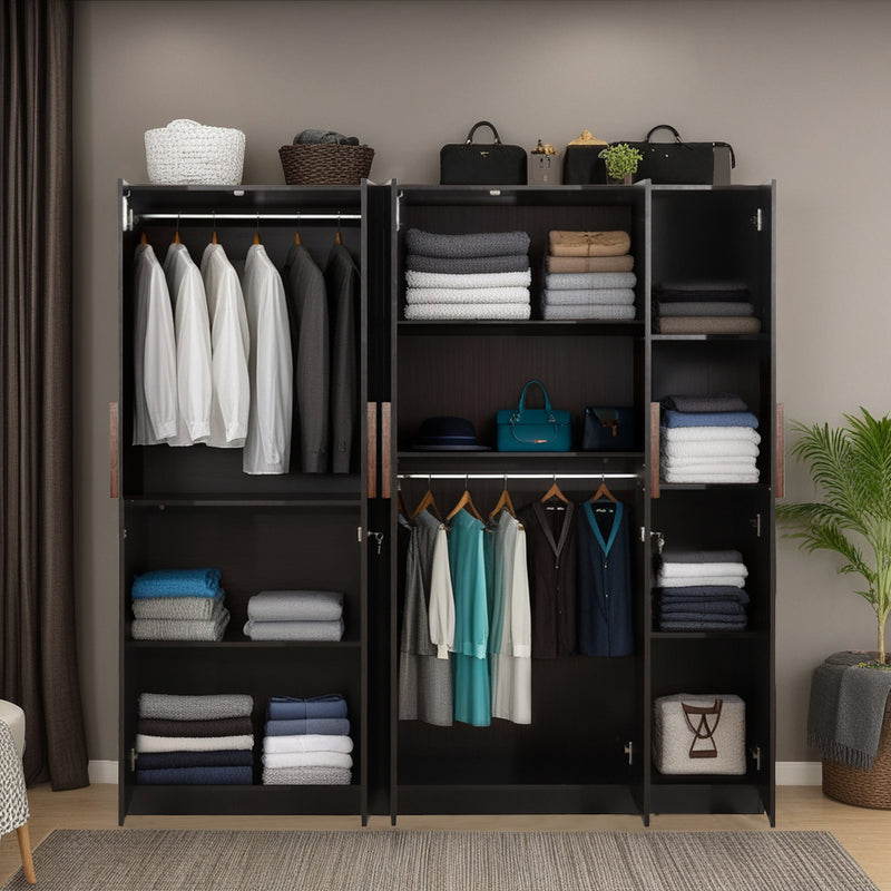 Revamp Your Bedroom with the Trevi Mustang 5 Door Wardrobe in Black Wenge Colour