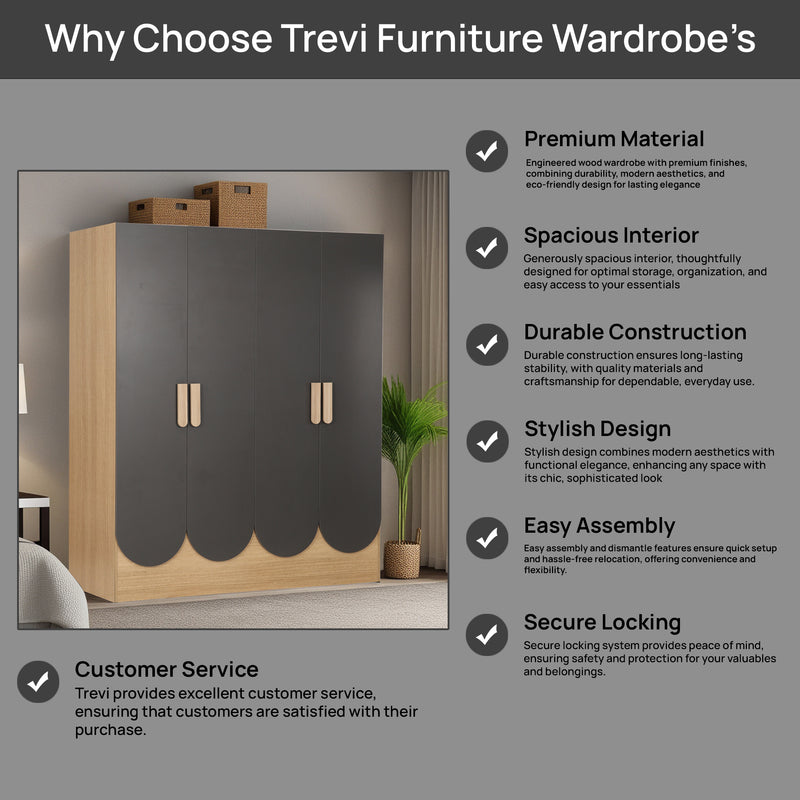 Enhance Your Home with the Trevi Mustang Luxury 4 Door Wardrobe